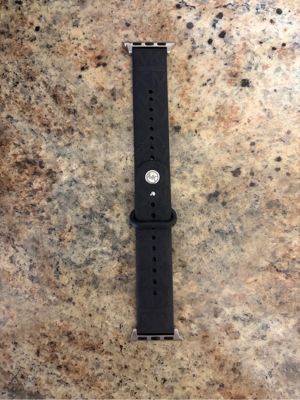 Michael Kors Black Silicone Apple Watch Strap with MK Logo